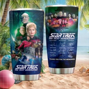 Star Trek The Next Generation Signed Cast Memories Tumbler Wrap