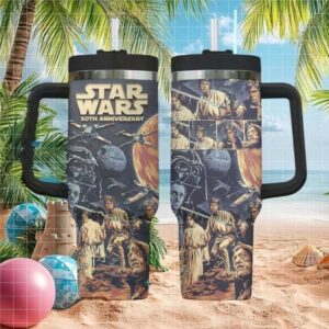 Star Wars 50th Anniversary Original Trilogy Cast 40oz Handle Tumbler