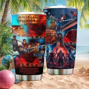 Stranger Things Mega Collage Christmas Lights and Vecna Tumbler