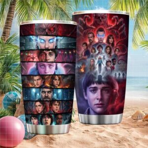 Stranger Things Season 4 Character Collage & Vecna Poster Art Tumbler