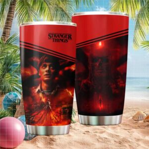 Stranger Things Will Byers and Vecna Upside Down Red Tumbler
