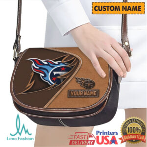 Tennessee Titans Custom Name & Emblem Faux Leather Saddle Bag