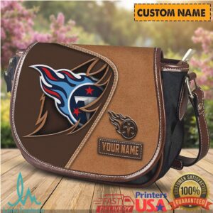 Tennessee Titans Custom Name & Emblem Faux Leather Saddle Bag