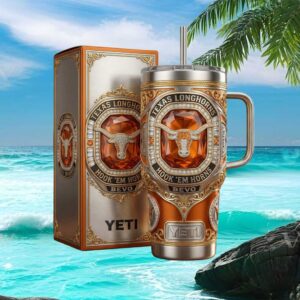 Texas Longhorns Bevo Commemorative Jeweled 40oz Tumbler with Handle