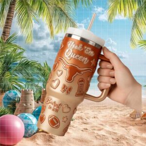 Texas Longhorns Hook 'Em Queen Burnt Orange 40oz Insulated Tumbler