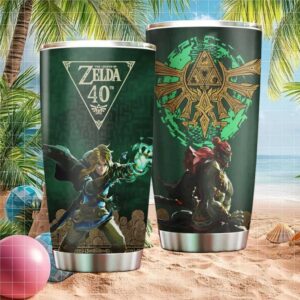 The Legend of Zelda 40th Anniversary Link vs Ganondorf Green Tumbler