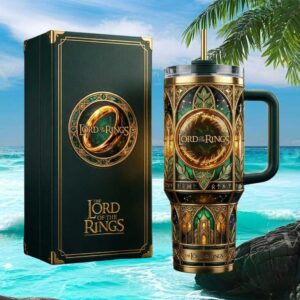 The Lord of the Rings One Ring Elvish Stained Glass 3D Embossed Tumbler