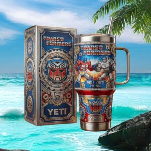 Transformers Optimus Prime vs Megatron Retro “Roll Out” Gear Tumbler