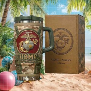 USMC Semper Fidelis Marine Corps Camo Edition Insulated 40oz Tumbler