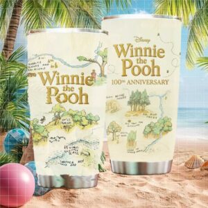 Vintage 100 Aker Wood Map Tumbler Winnie the Pooh 100th Anniversary Special Edition