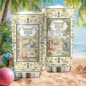 Vintage Winnie the Pooh 100th Anniversary Storybook Scene Insulated Tumbler