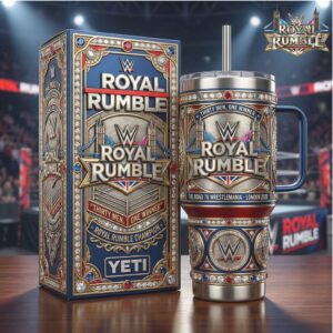 WWE Royal Rumble “Road to WrestleMania” London 2026 40oz Tumbler, Embossed Design