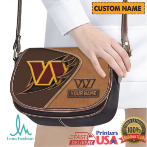 Washington Commanders Personalized Name Leather Saddle Bag