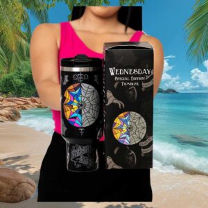 Wednesday Addams Nevermore Academy Stained Glass Special Edition Tumbler