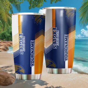 West Coast Eagles AFL Personalized Tumbler Custom Name Stainless Steel Tumbler