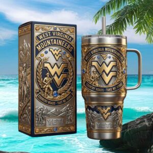 West Virginia Mountaineers Country Roads Gold & Blue Luxury Tumbler
