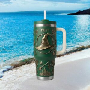 Wicked The Musical Emerald City Wizard Hat 3D Embossed Fantasy Tumbler