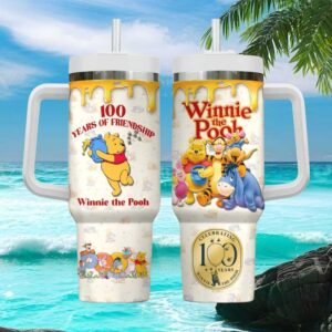 Winnie the Pooh 100 Years of Friendship Honey Drip Commemorative Handle Tumbler