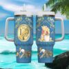 “We Are Never Too Old For Eeyore” Blue Character Print Stainless Steel Tumbler “We Are Never Too Old For Eeyore” Blue Character Print Stainless Steel Tumbler