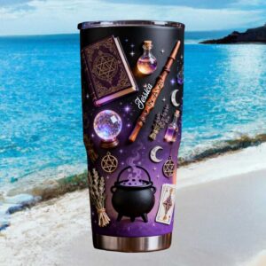 Witchcraft & Wizardry Personalized Tumbler Magic Potion & Cauldron Dark Aesthetic