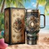The Lord of the Rings 3D Elven Stained Glass & Middle Earth Map Tumbler The Lord of the Rings 3D Elven Stained Glass & Middle Earth Map Tumbler