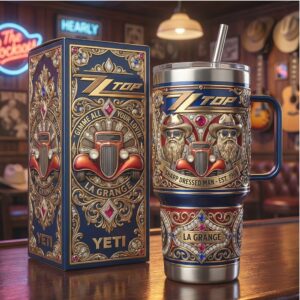 ZZ Top Sharp Dressed Man 40oz Tumbler with Handle and Gift Box
