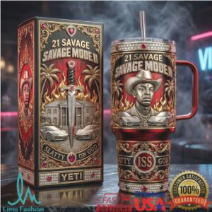 21 Savage Savage Mode II Hip Hop Jewelry Style 40oz Tumbler