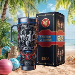 5 Seconds of Summer 5SOS CALM Album 40oz Tumbler with Handle