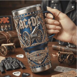 ACDC For Those About To Rock Cannon Blue Engraved 40oz Tumbler