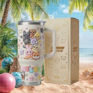 ATEEZ K Pop ANITEEZ Characters Cute Pastel 40oz Tumbler