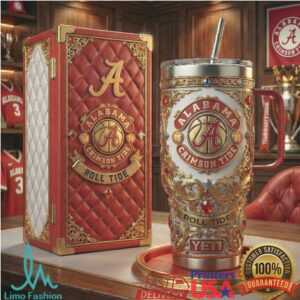 Alabama Crimson Tide Roll Tide Luxury 3D Jeweled Collector's Tumbler