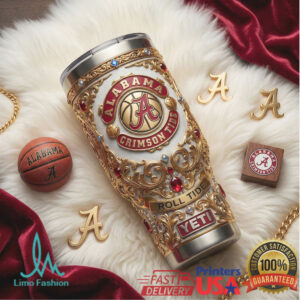 Alabama Crimson Tide Roll Tide Luxury 3D Jeweled Collector's Tumbler