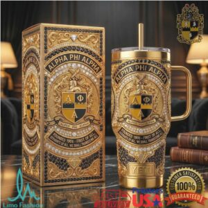 Alpha Phi Alpha Fraternity Gold & Diamond Luxury 3D 40oz Tumbler