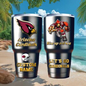 Arizona Cardinals Rise Up Red Sea Custom Name Tumbler NFL Personalised Gift