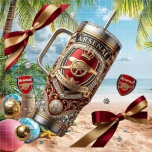 Arsenal F.C. North London Forever Luxury Gold & Red Jeweled Tumbler