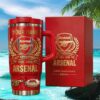 Arsenal Gunners Gold Ornamental Crest Offical 40oz Tumbler with Handle Arsenal Gunners Gold Ornamental Crest Offical 40oz Tumbler with Handle