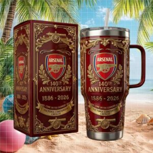 Arsenal FC 140th Anniversary Limited Edition Red & Gold Insulated Tumbler
