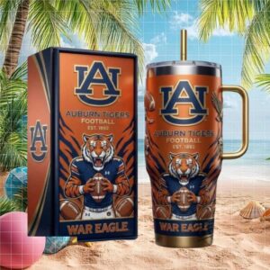 Auburn Tigers Football War Eagle 40oz Tumbler with Collector Box