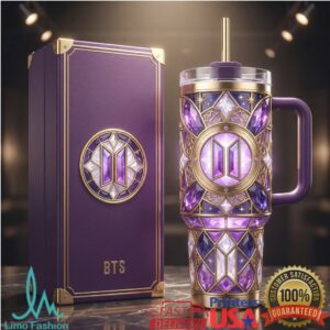 BTS Army Purple Diamond 40oz Tumbler Design, K Pop Fan Luxury Jewel Tumbler Wrap