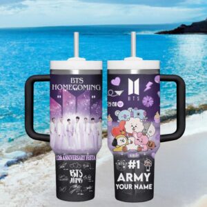 BTS Homecoming 12th Anniversary Festa Personalized Tumbler Purple Galaxy
