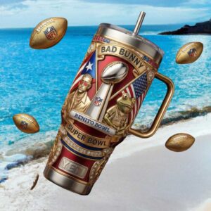 Bad Bunny “Benito Bowl” Super Bowl Edition 3D Commemorative Tumbler