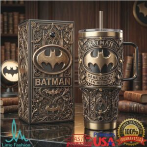 Batman “The Dark Knight” Gothic Architecture Bronze 3D Embossed Tumbler
