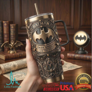 Batman “The Dark Knight” Gothic Architecture Bronze 3D Embossed Tumbler