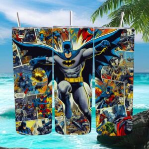 Batman Vintage Comic Book Panel Skinny Tumbler Wrap