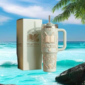 Best Teacher Ever Pastel 3D Sculpted Inspirational Teacher Appreciation Tumbler