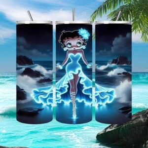 Betty Boop Moonlight Ocean Glow Tumbler Wrap Digital Design