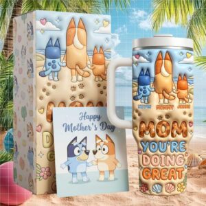 Bluey “Mom You're Doing Great” Personalized Mother's Day Gift Tumbler