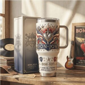 Bon Jovi Living On A Prayer American Rock Legends 40oz Insulated Tumbler