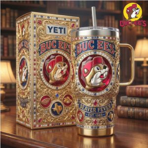 Buc ee’s “Beaver Fever” Limited Edition Gold Filigree Tumbler