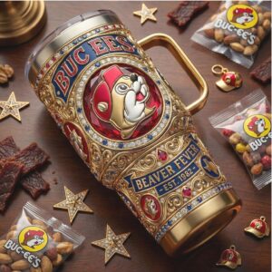 Buc ee’s “Beaver Fever” Limited Edition Gold Filigree Tumbler